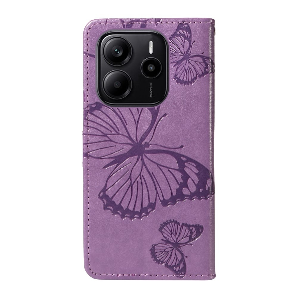 Big Butterfly knížkové pouzdro na Xiaomi Redmi Note 14 - fialové