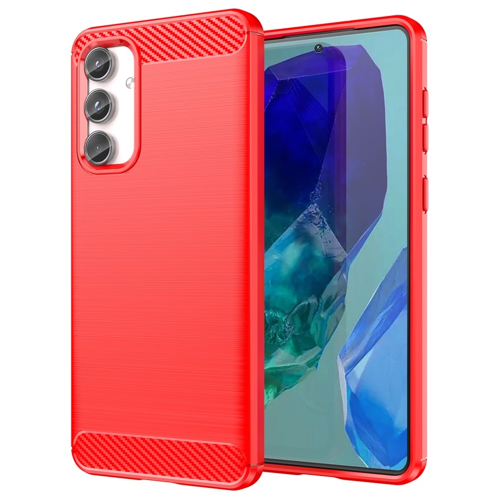 Carbon odolný gelový obal na Samsung Galaxy M55 5G - červený