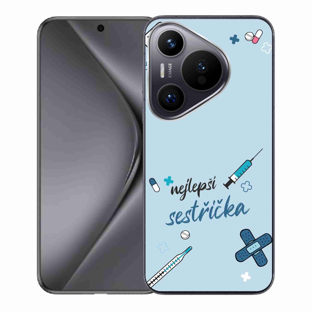 Gelový kryt mmCase na Huawei Pura 70 - nejlepší sestřička modré pozadí
