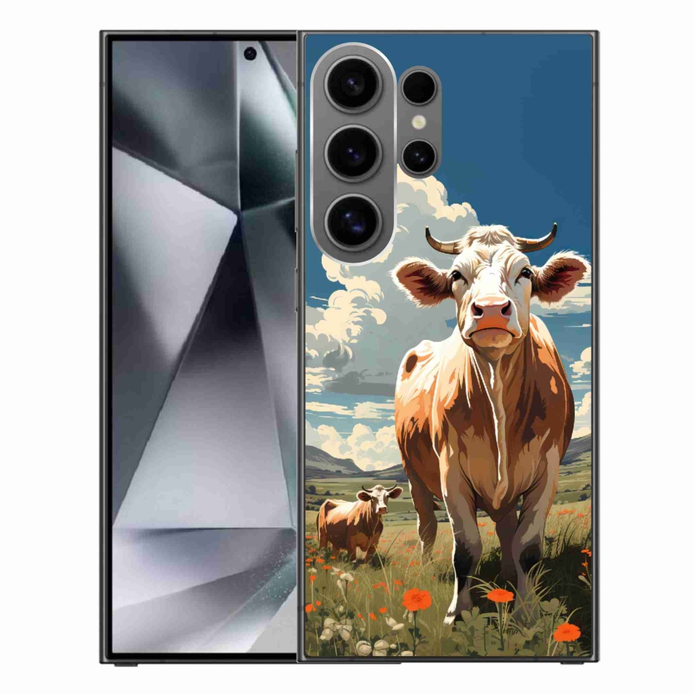Gelový kryt mmCase na Samsung Galaxy S24 Ultra - krávy na louce
