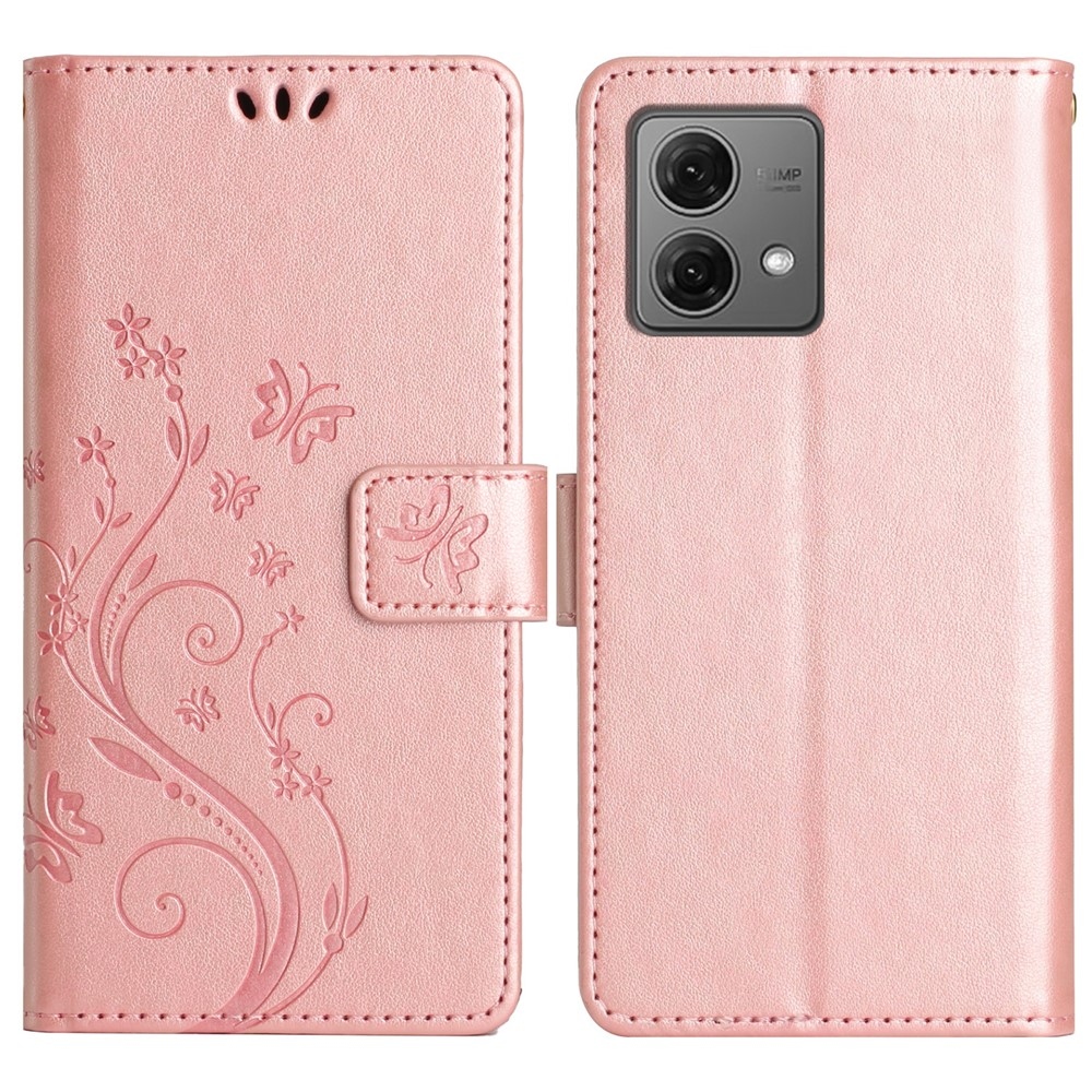 Flowers knížkové pouzdro na Motorola Moto G85 5G - růžovozlaté