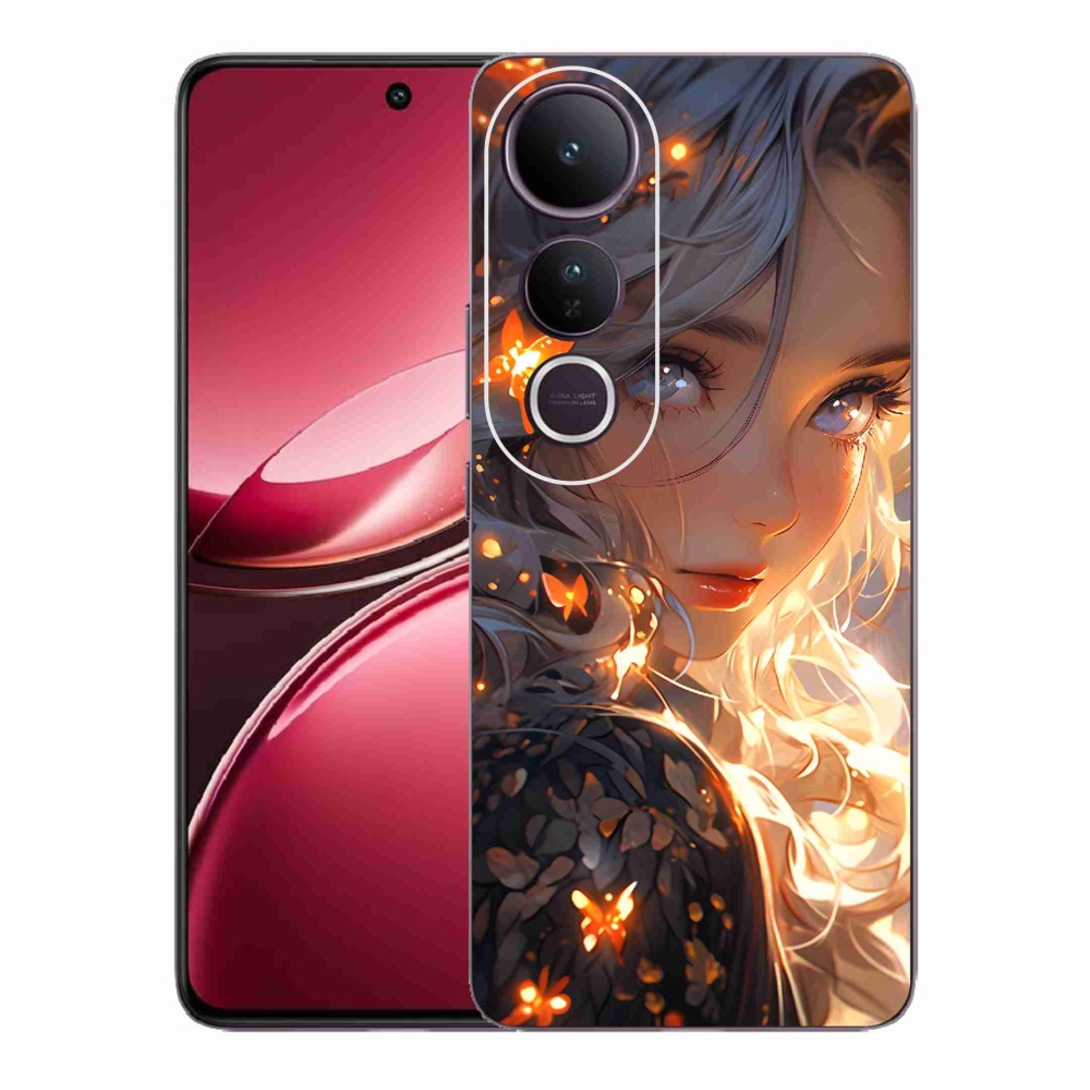 Gelový kryt mmCase na Vivo V50 Lite 4G/5G - dívka a motýli