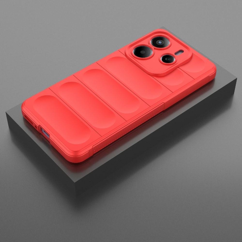 Rugg odolný gelový obal na Xiaomi Redmi Note 14 5G - červený