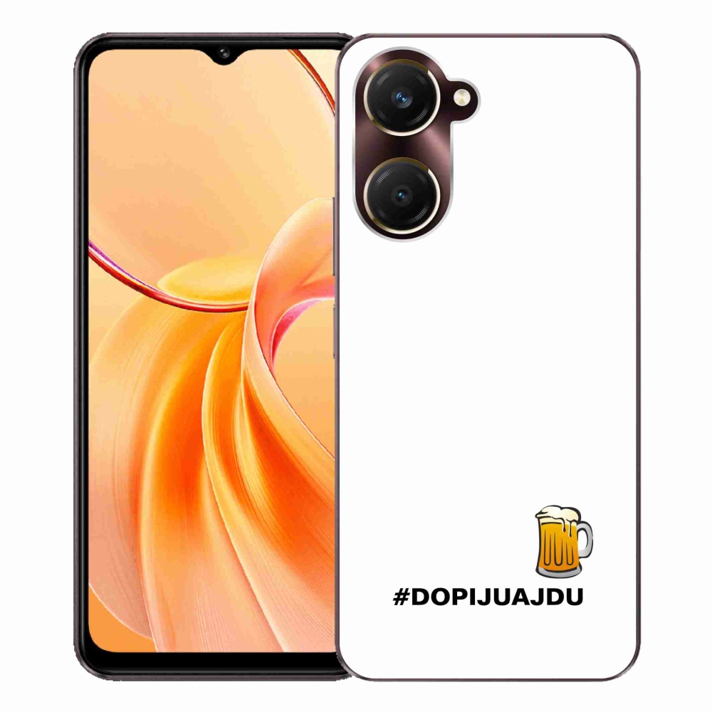 Gelový kryt mmCase na Vivo Y28s 5G - pivní motiv 1 bílé pozadí