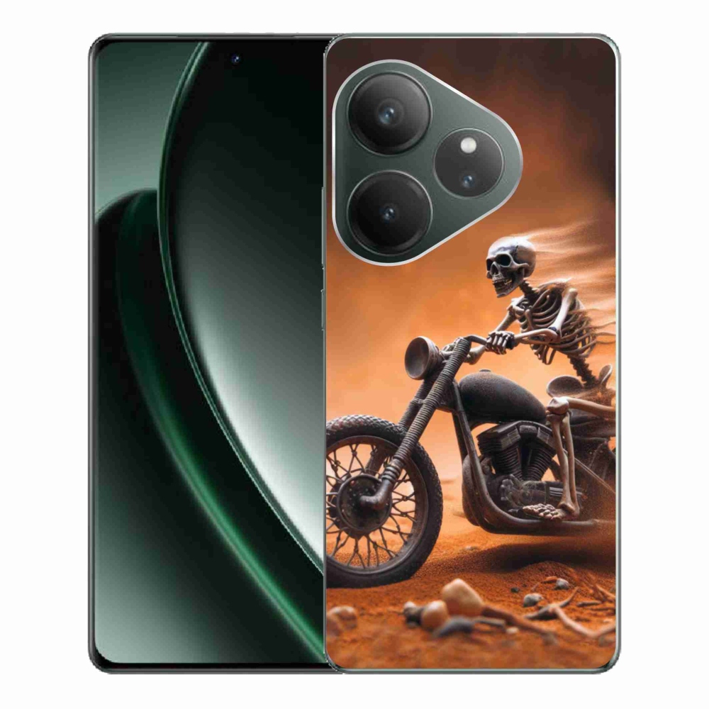 Gelový kryt mmCase na Realme GT 6 5G/GT 6T 5G - kostra na motorce