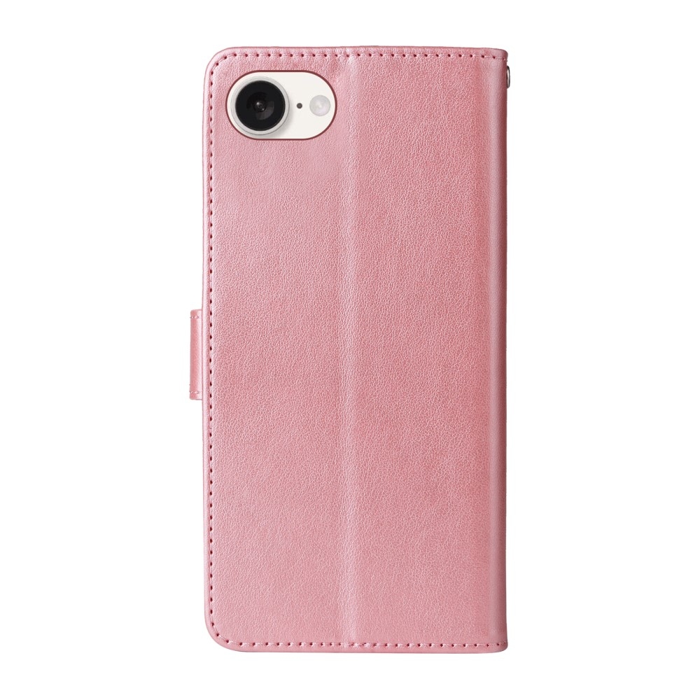 Flowery knížkové pouzdro na iPhone 16e - růžové
