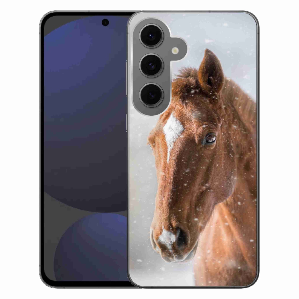 Gelový kryt mmCase na Samsung Galaxy S24 FE - hnědý kůň 2