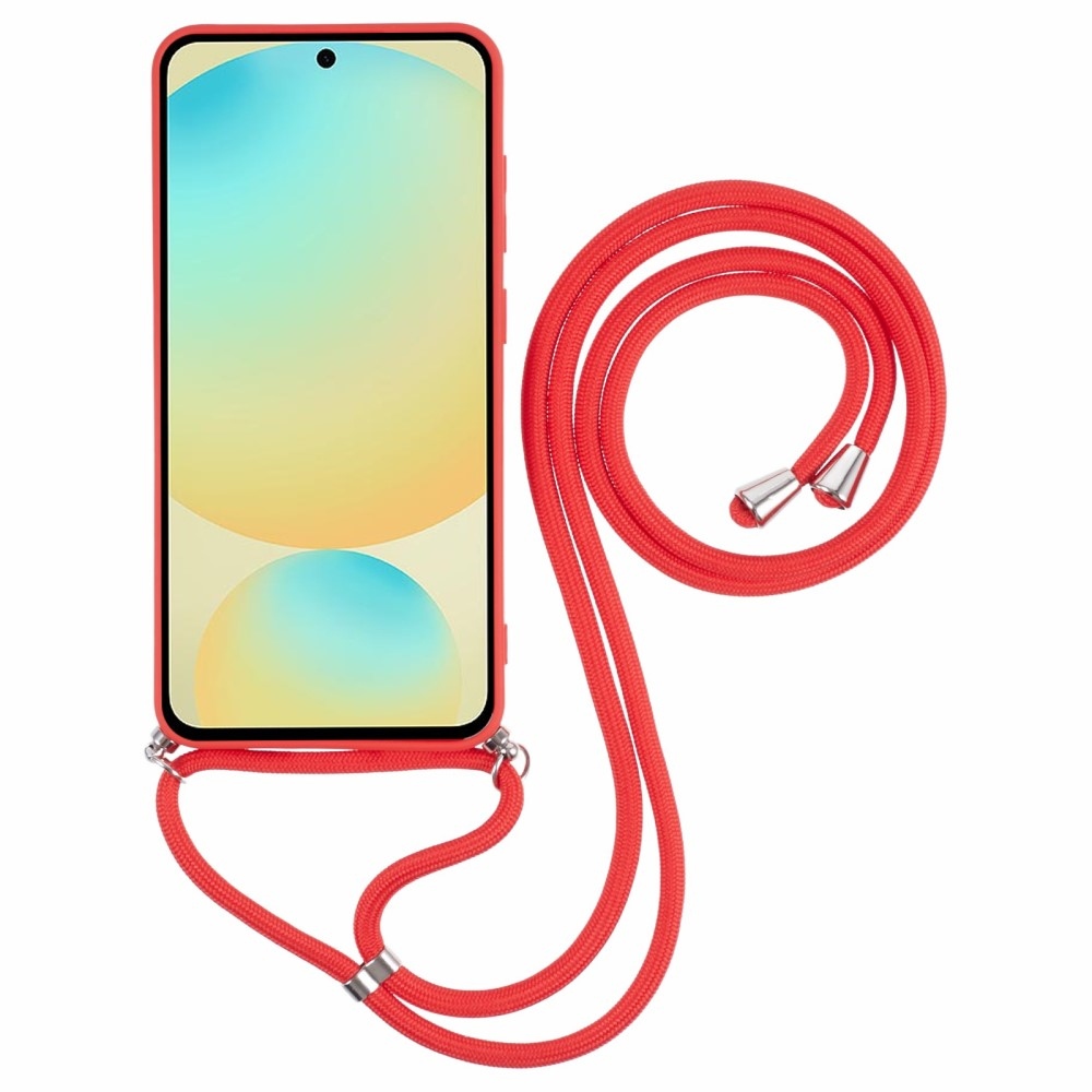 Lining gelový obal se šňůrkou na Samsung Galaxy S25+ - červený