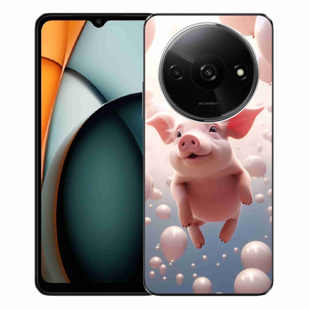 Gelový kryt mmCase na Xiaomi Redmi A3 - prasátko s balónky