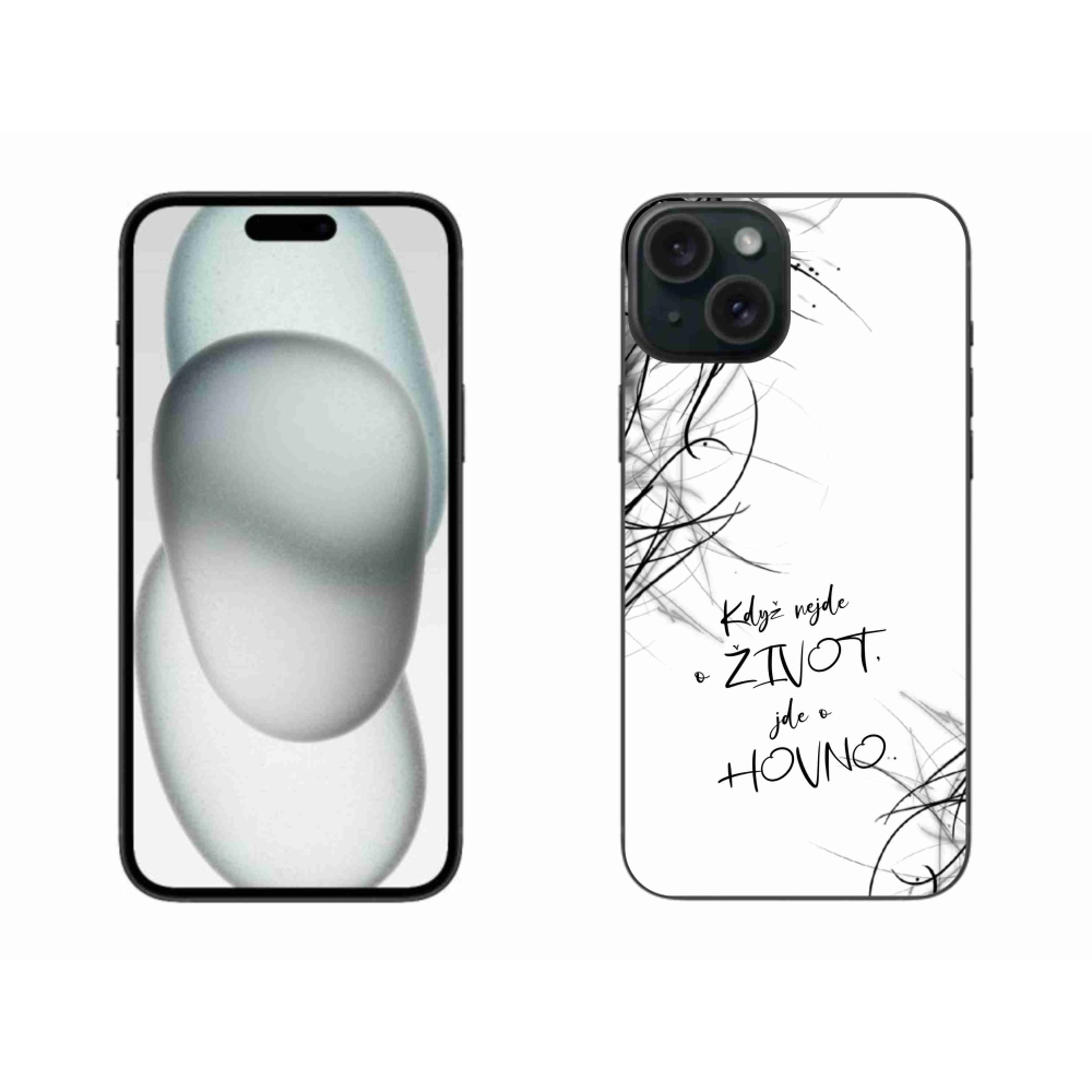 Gelový kryt mmCase na iPhone 15 Plus - vtipný text 16 bílé pozadí