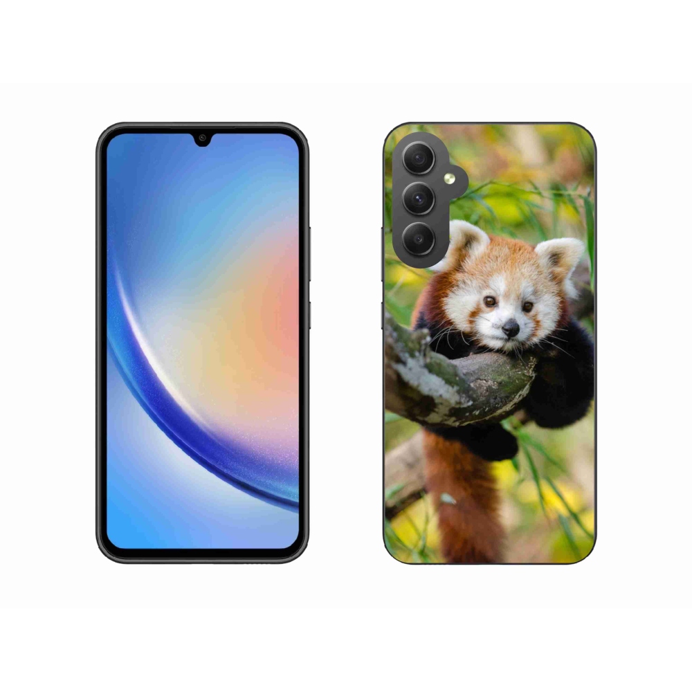 Gelový kryt mmCase na Samsung Galaxy A34 5G - panda červená