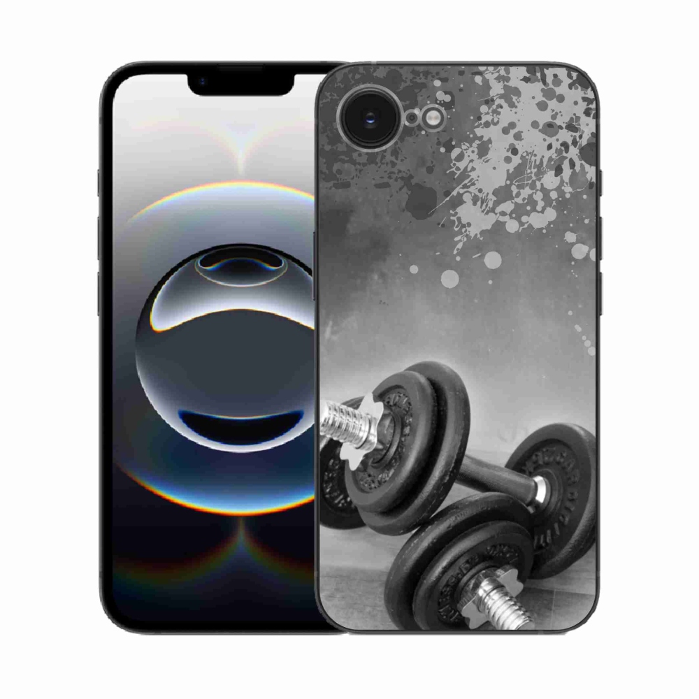 Gelový kryt mmCase na iPhone 16e - činky 1