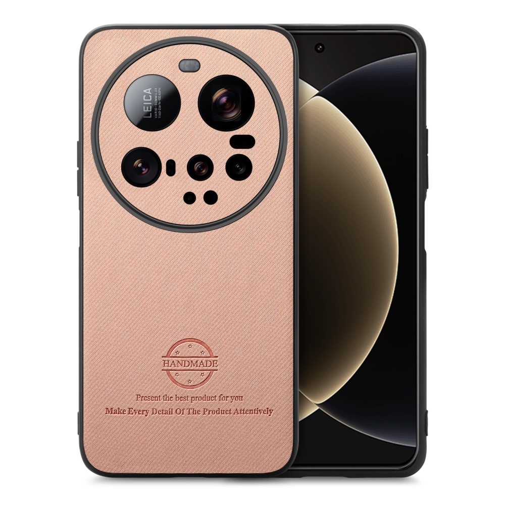 Crafted gelový obal s umělou kůží na Xiaomi 15 Ultra - růžový