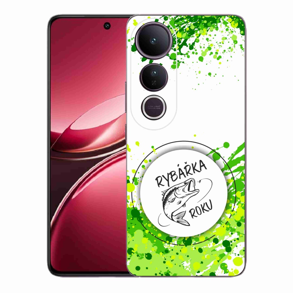 Gelový kryt mmCase na Vivo V50 Lite 4G/5G - rybářka roku bílé pozadí