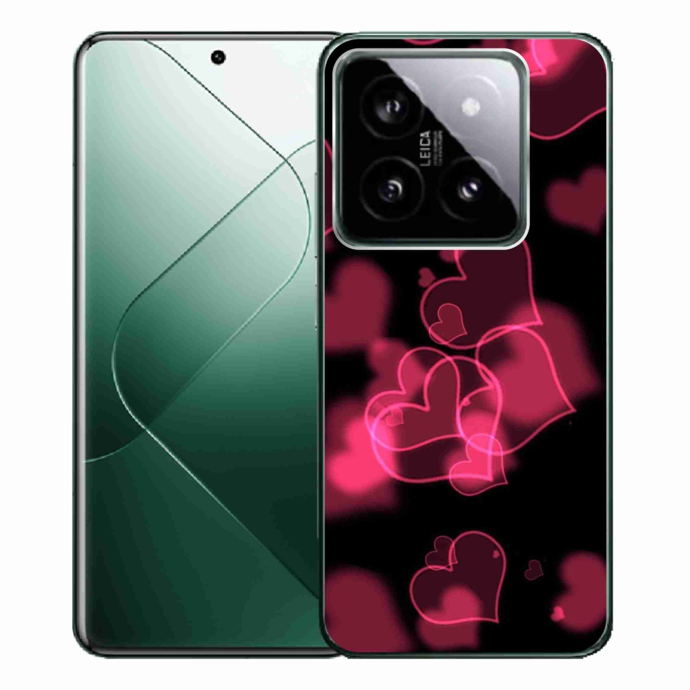 Gelový kryt mmCase na Xiaomi 14 Pro - červená srdíčka