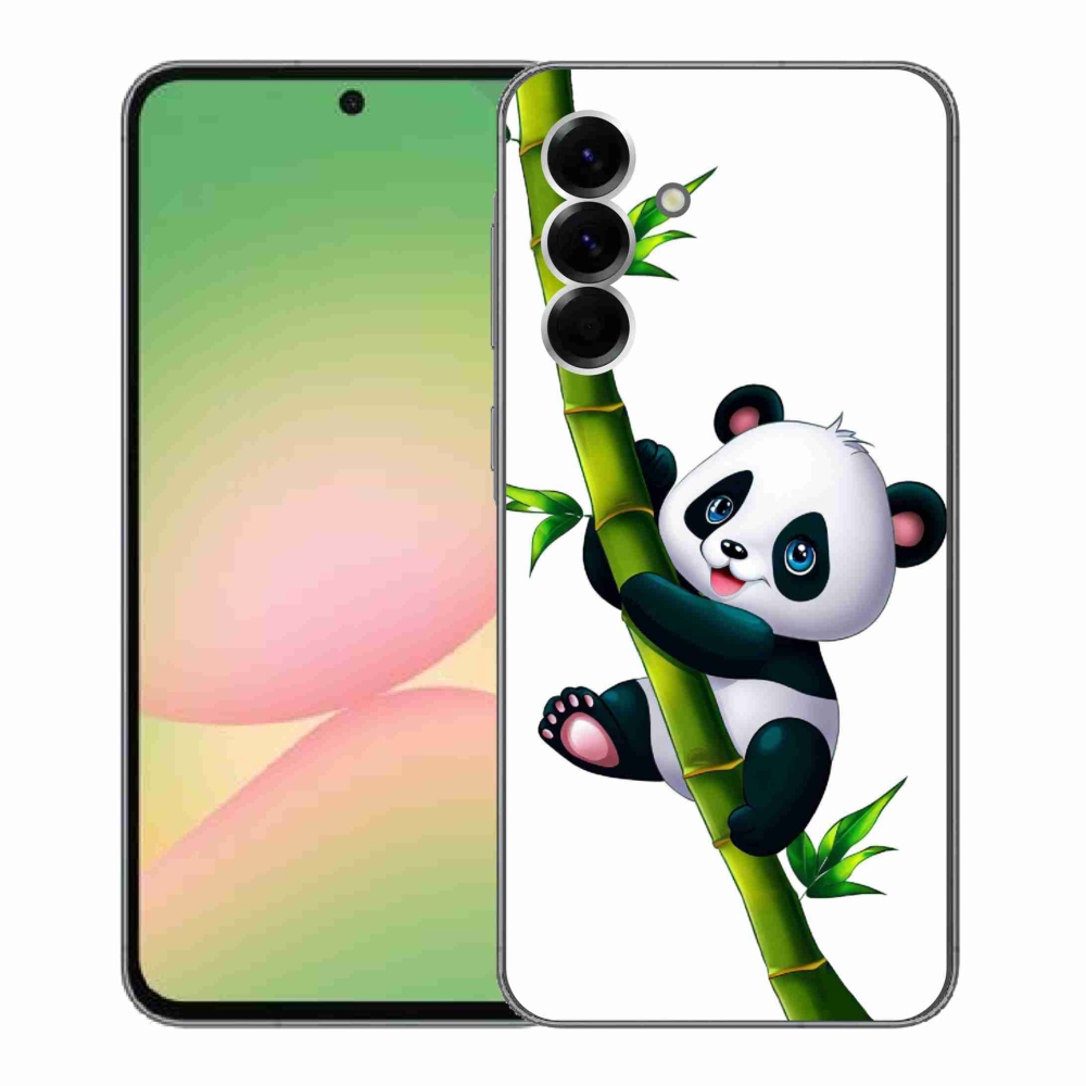 Gelový kryt mmCase na Samsung Galaxy A56 5G - panda na bambusu