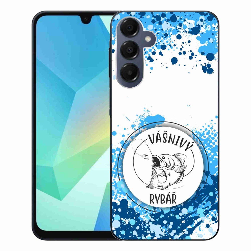 Gelový kryt mmCase na Samsung Galaxy A16 4G/5G - vášnivý rybář bílé pozadí