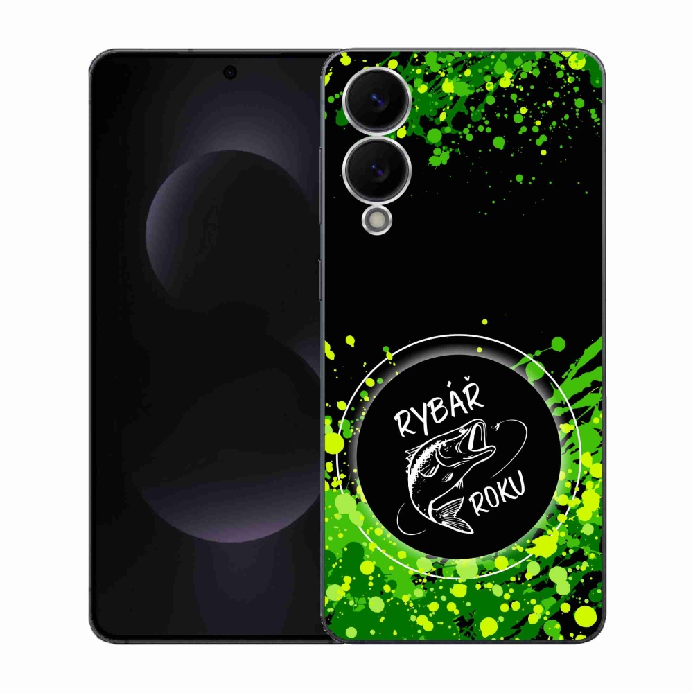 Gelový kryt mmCase na Samsung Galaxy S25 Edge - rybář roku černé pozadí
