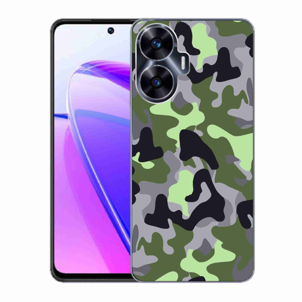 Gelový kryt mmCase na Realme C55 - maskáčový vzor 7