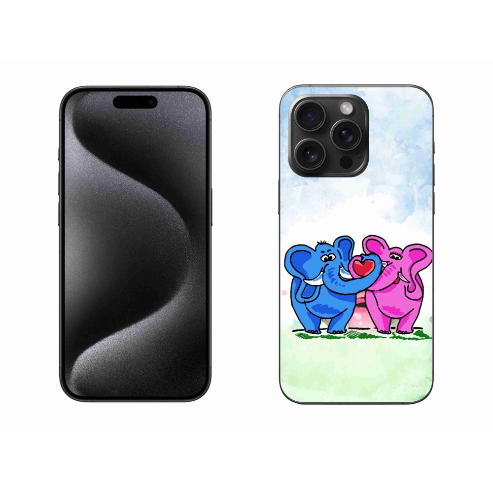 Gelový kryt mmCase na iPhone 15 Pro Max - zamilovaní sloni