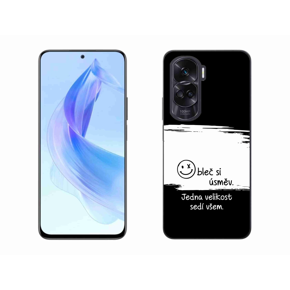Gelový kryt mmCase na Honor 90 Lite - vtipný text 8 bíločerné pozadí