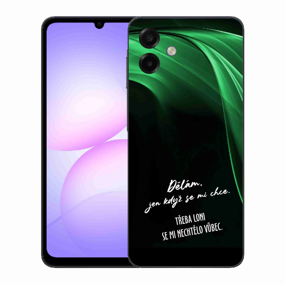 Gelový kryt mmCase na Samsung Galaxy A07 4G - vtipný text 12 černé pozadí