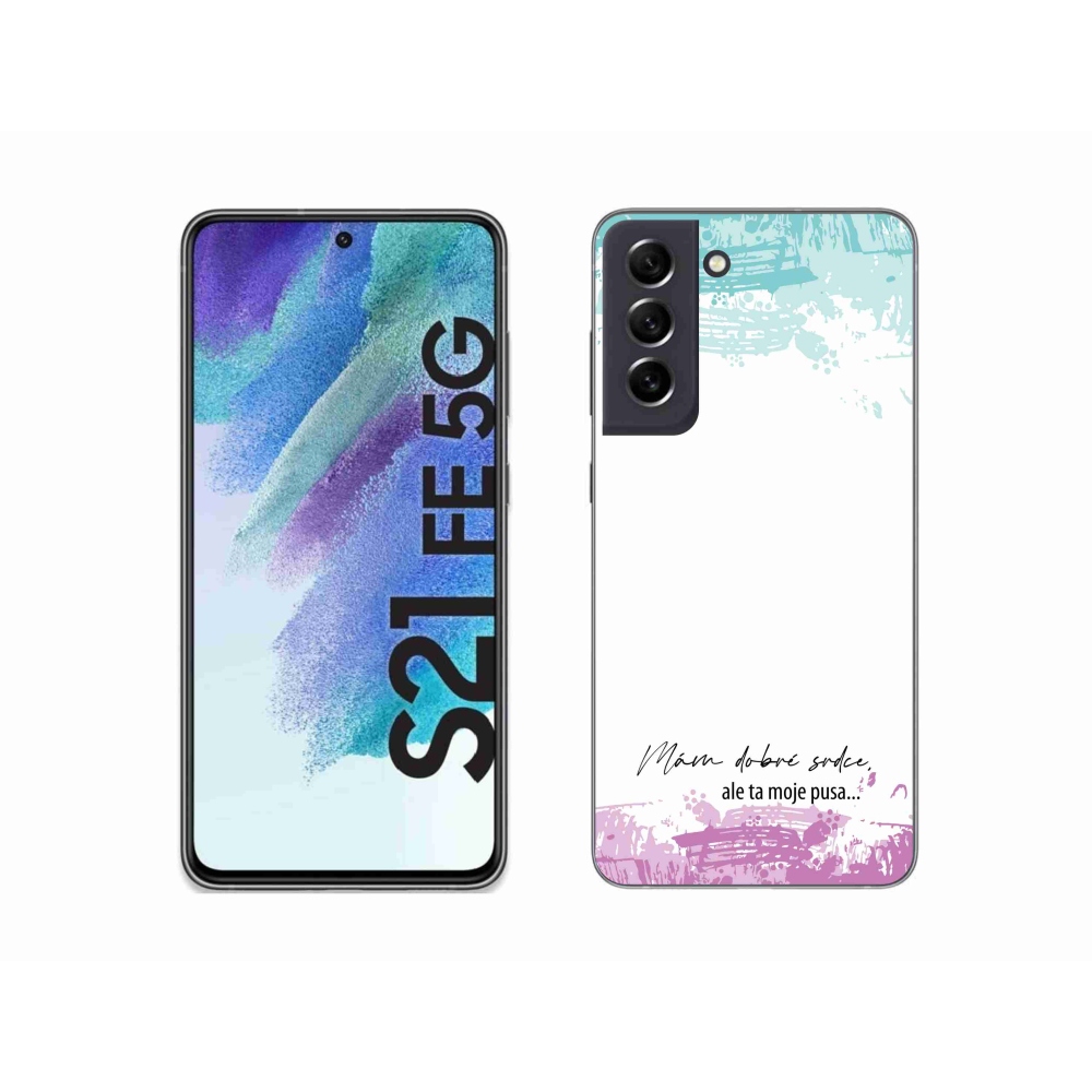 Gelový kryt mmCase na Samsung Galaxy S21 FE 5G - vtipný text 3 bílé pozadí