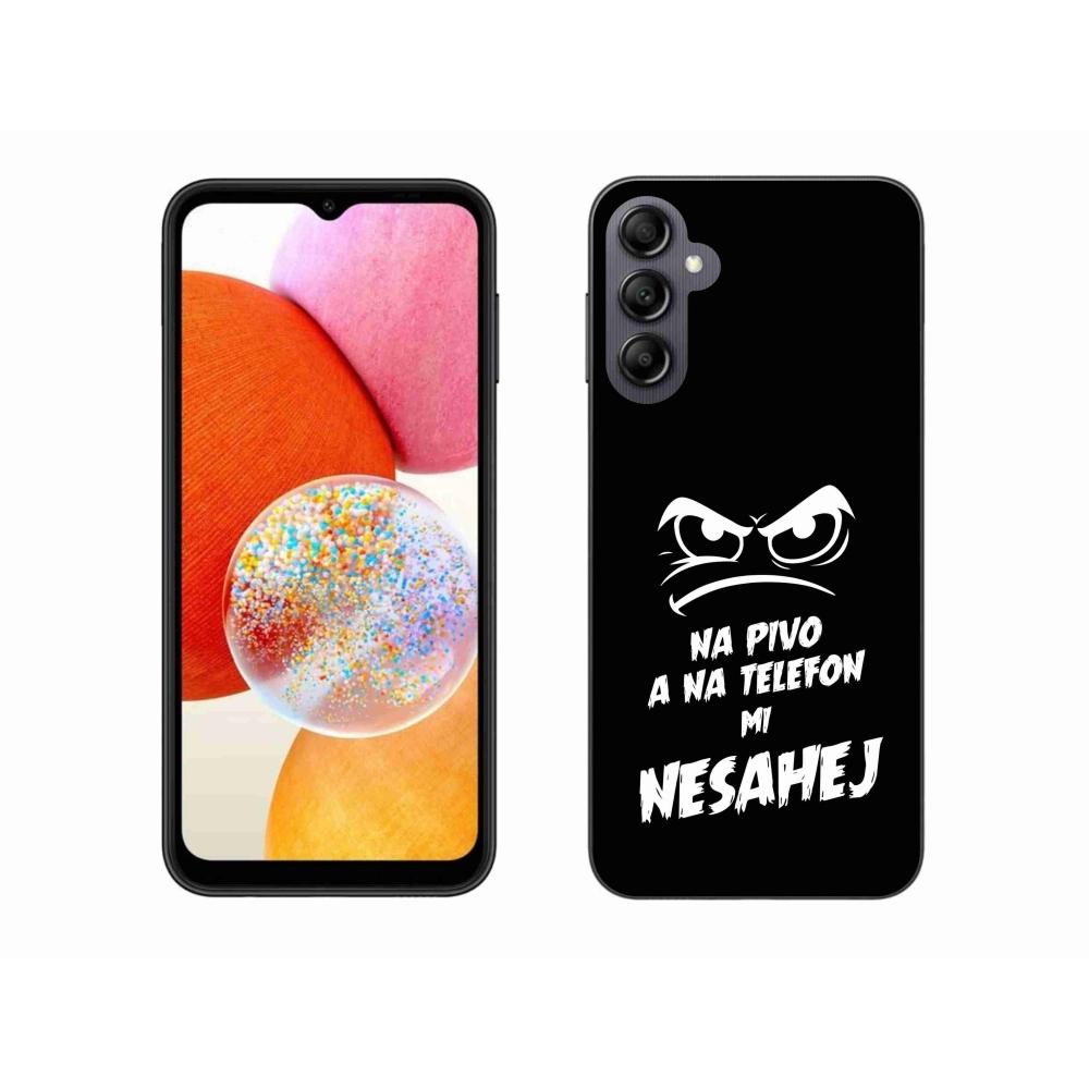 Gelový kryt mmCase na Samsung Galaxy A14 4G/5G - pivní motiv 2 černé pozadí