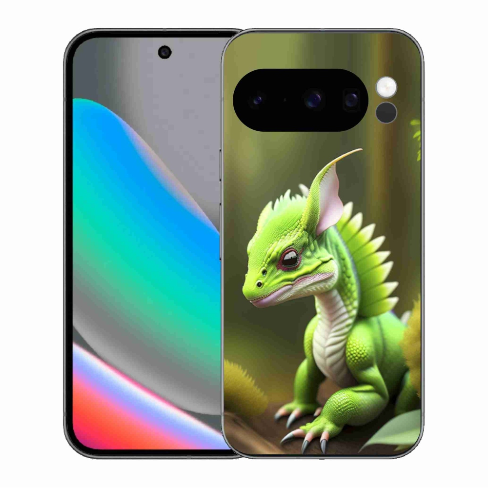 Gelový kryt mmCase na Google Pixel 10 Pro - zelený dráček