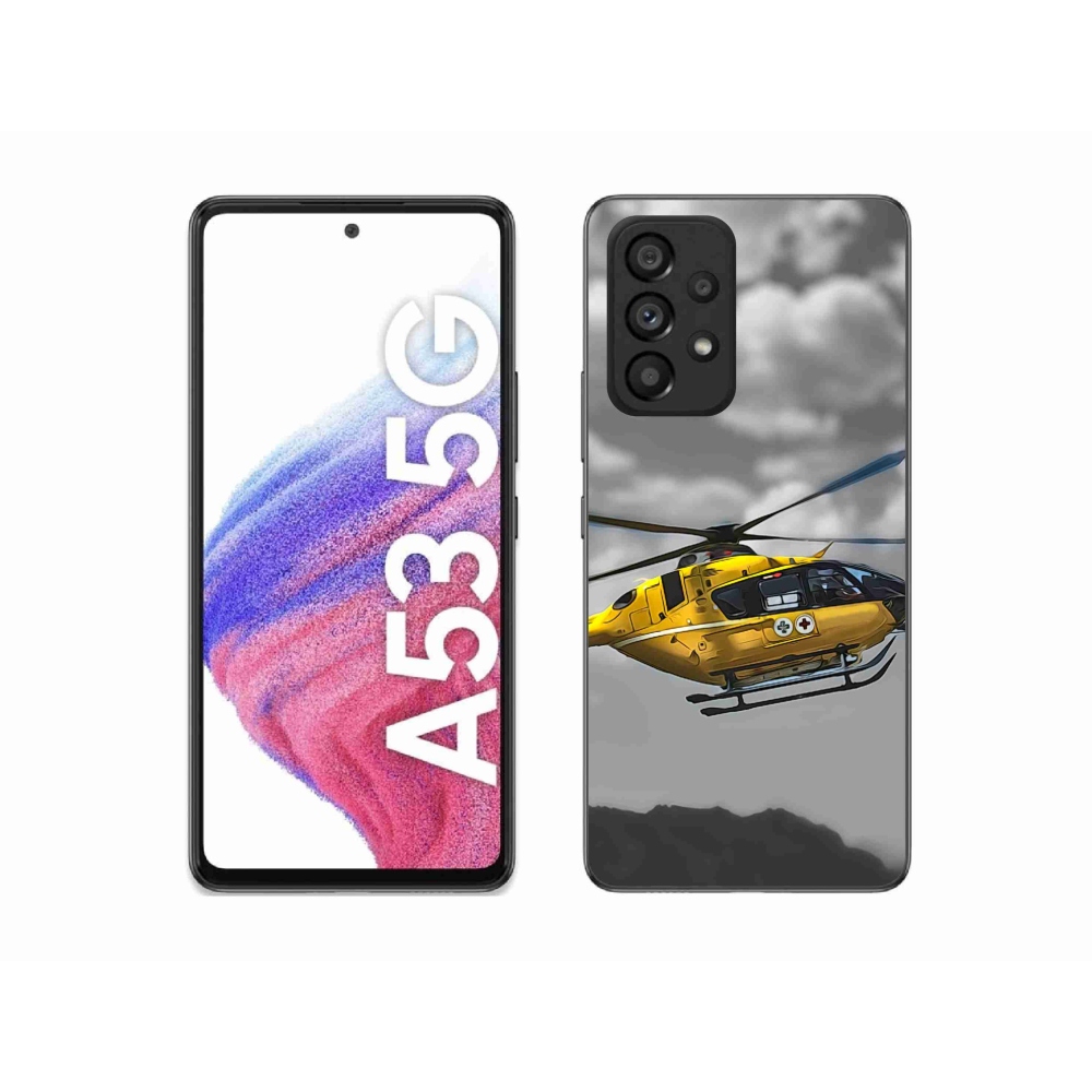 Gelový kryt mmCase na Samsung Galaxy A53 5G - žlutá helikoptéra