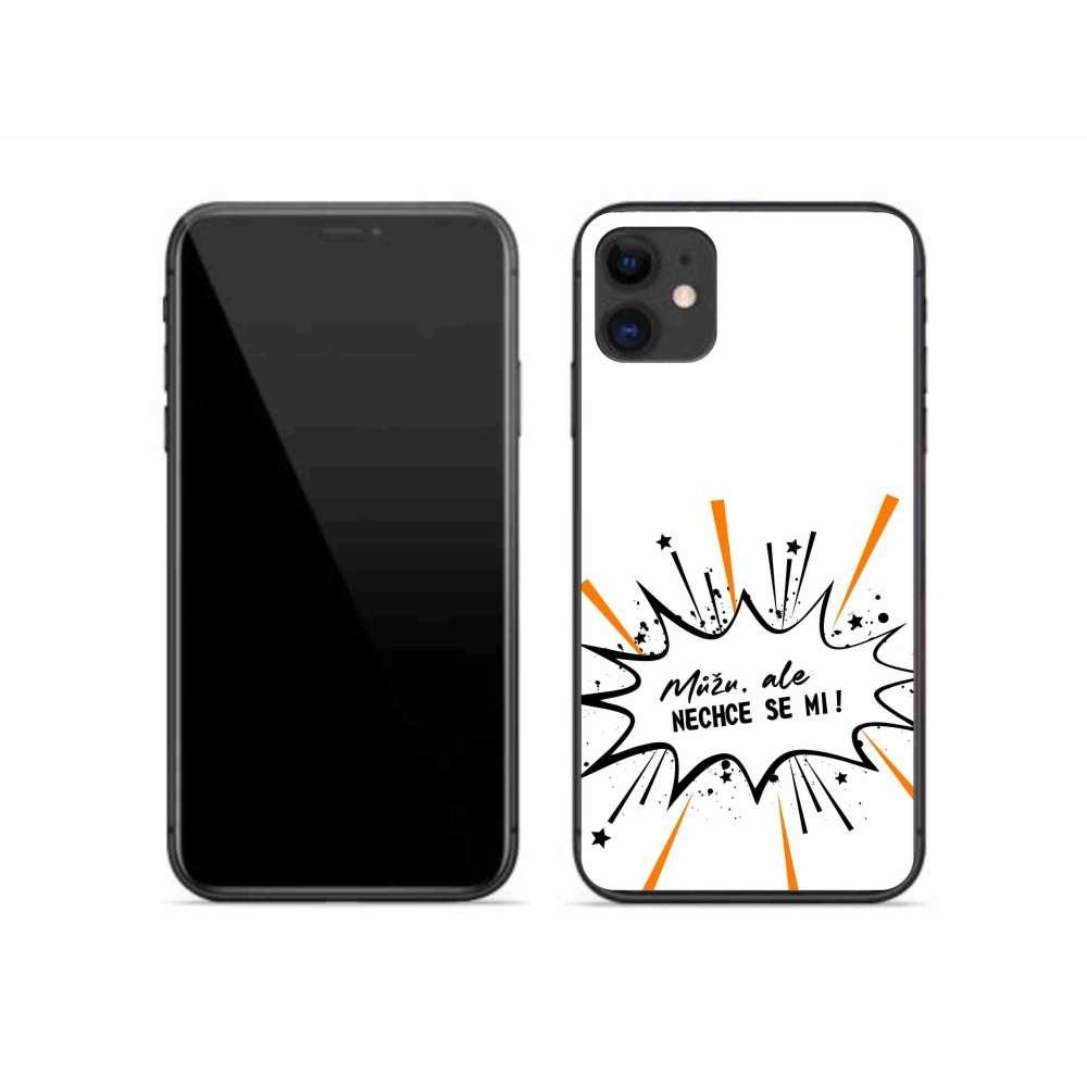 Gelový kryt mmCase na iPhone 11 - vtipný text 11 bílé pozadí