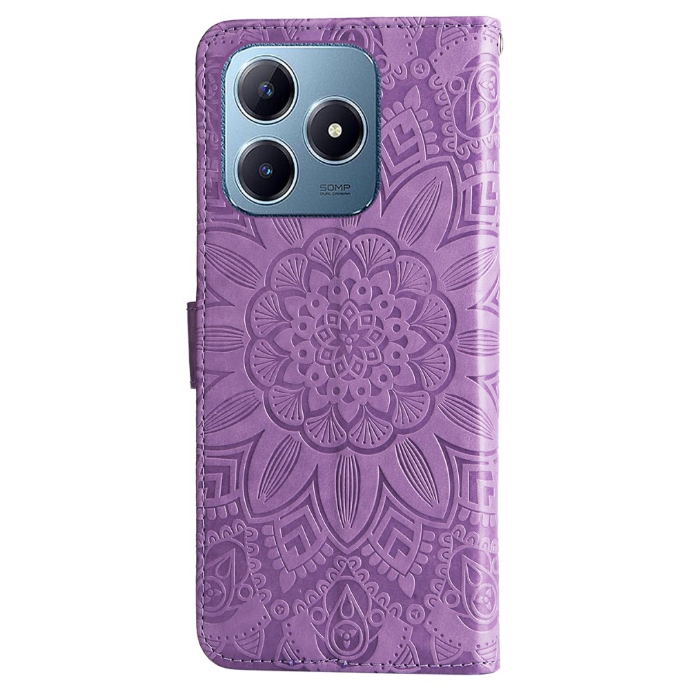Sunflower knížkové pouzdro na Realme Note 60 - fialové