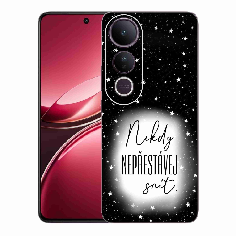 Gelový kryt mmCase na Vivo V50 Lite 4G/5G - citát 1 bíločerné pozadí