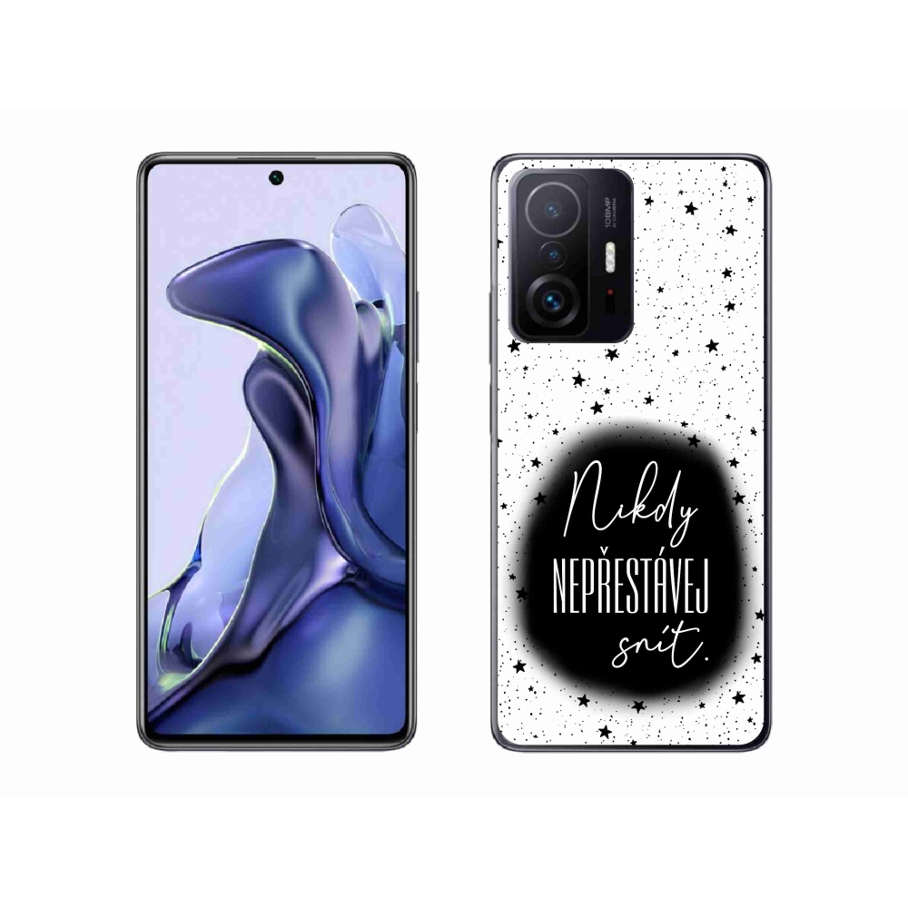 Gelový kryt mmCase na Xiaomi 11T - citát 1 černobílé pozadí