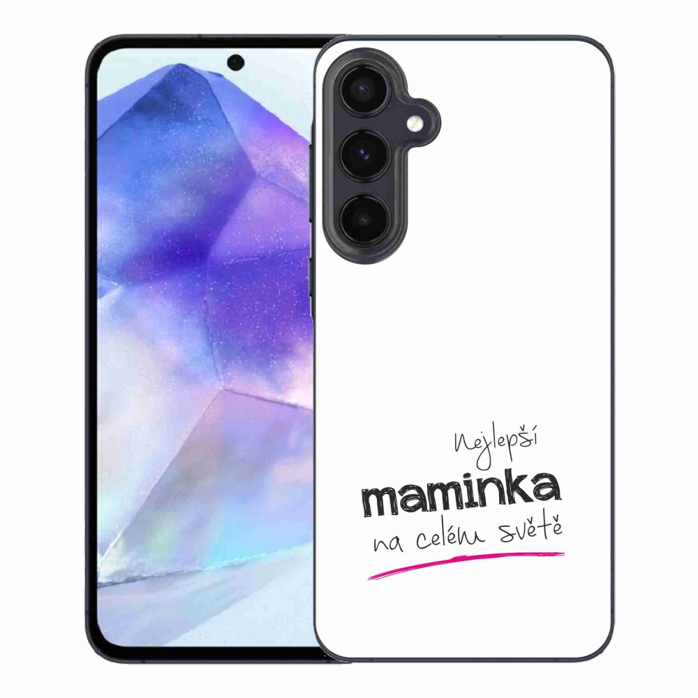 Gelový kryt mmCase na Samsung Galaxy A55 5G - nejlepší maminka 4 bílé pozadí