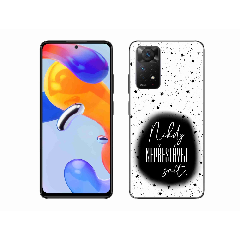 Gelový kryt mmCase na Xiaomi Redmi Note 11 Pro 4G/5G - citát 1 černobílé pozadí