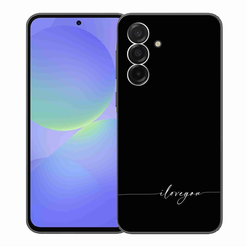 Gelový kryt mmCase na Samsung Galaxy A36 5G - I love you černé pozadí