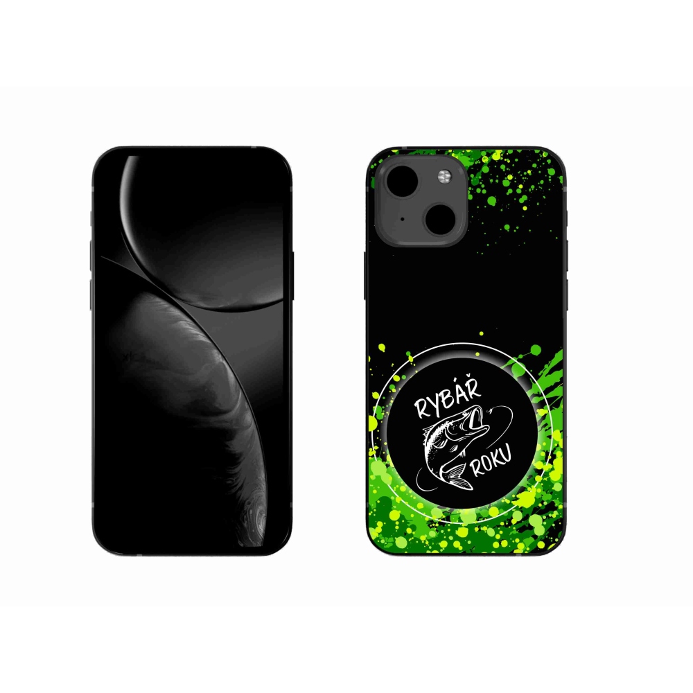 Gelový kryt mmCase na iPhone 13 6.1 - rybář roku černé pozadí