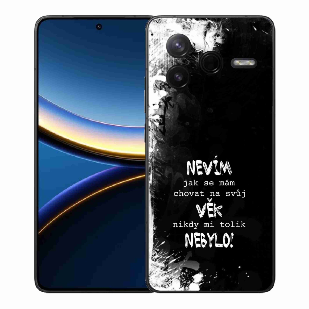 Gelový kryt mmCase na Xiaomi Poco F7 Pro - vtipný text 14 černé pozadí