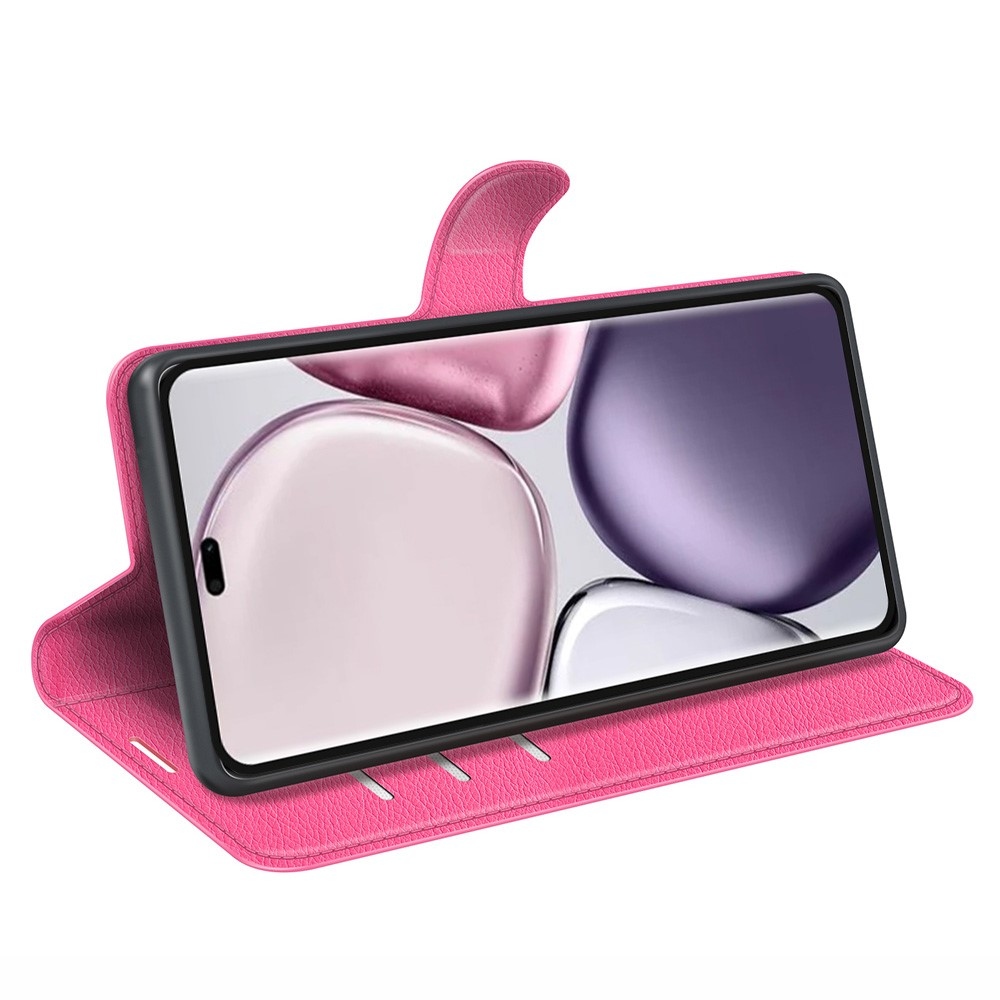 Litchi knížkové pouzdro na Honor Magic 7 Lite 5G - rose