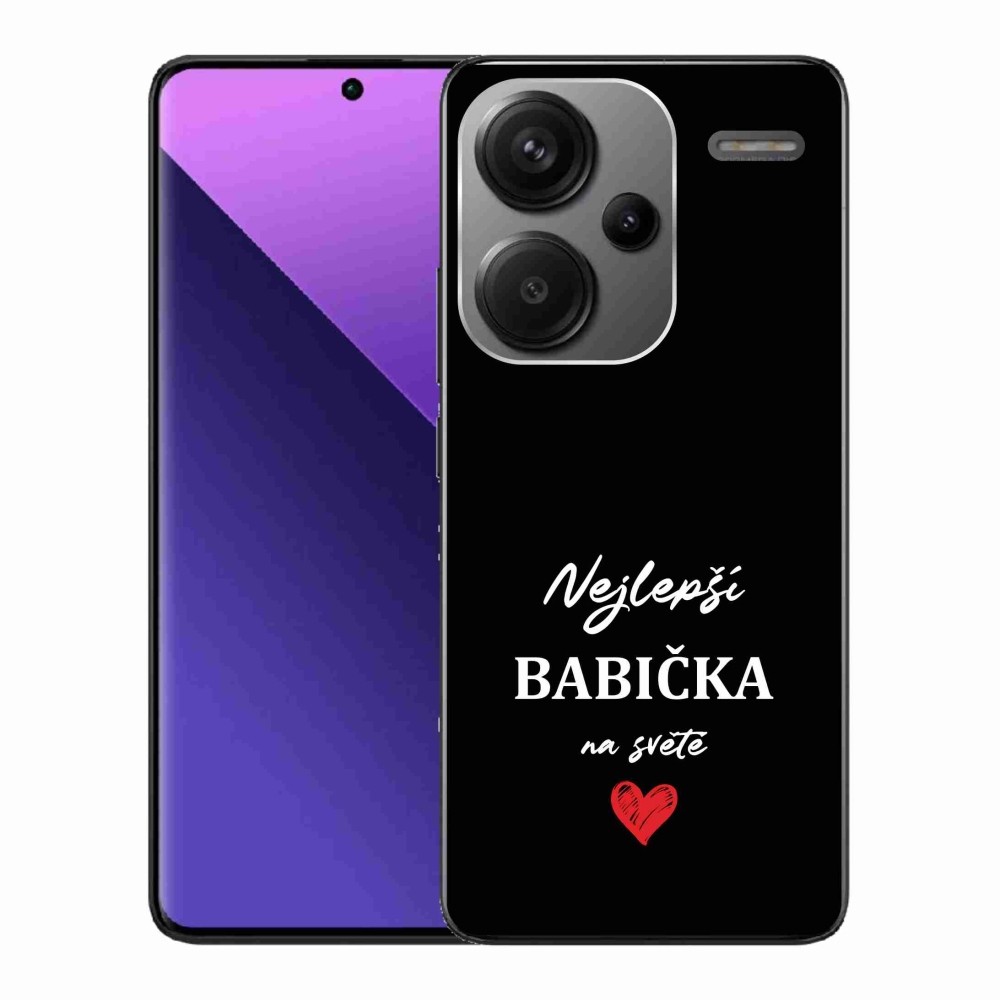 Gelový kryt mmCase na Xiaomi Redmi Note 13 Pro+ 5G - nejlepší babička 1 černé pozadí