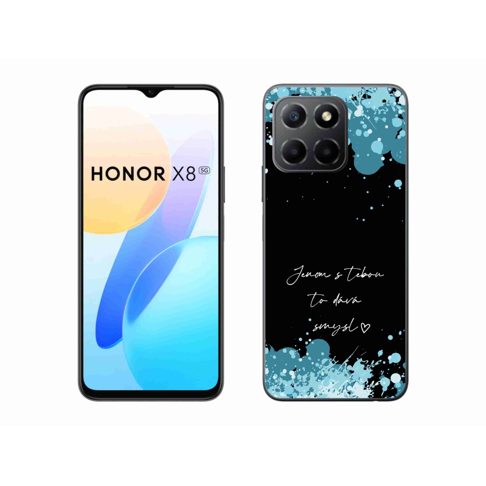 Gelový kryt mmCase na Honor X8 5G/Honor 70 Lite 5G - zamilovaný text černé pozadí