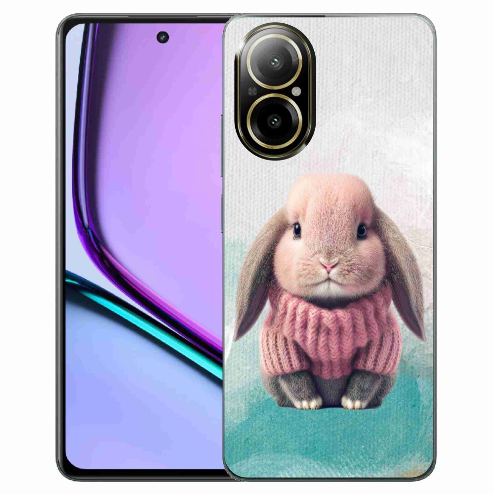 Gelový kryt mmCase na Realme C67 - králíček ve svetru