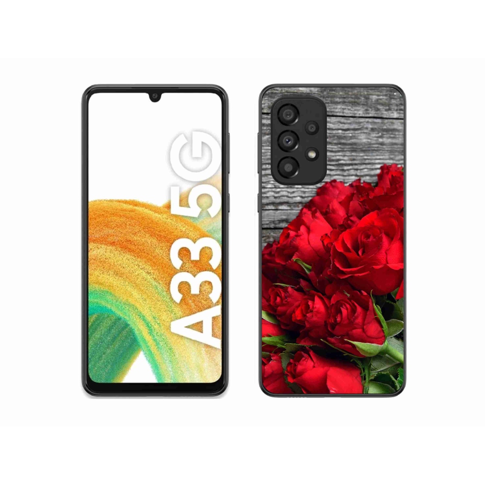 Gelový kryt mmCase na Samsung Galaxy A33 5G - červené růže