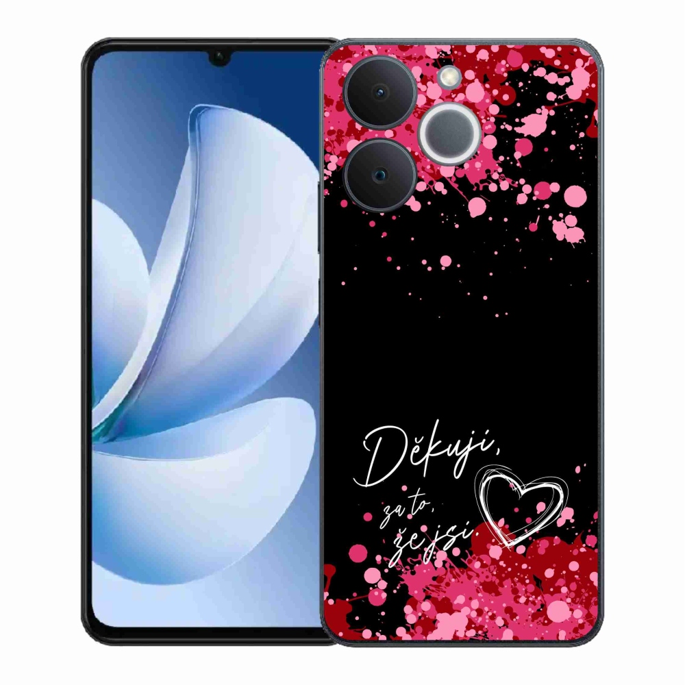 Gelový kryt mmCase na Realme Note 70T - zamilovaný text 2 černé pozadí