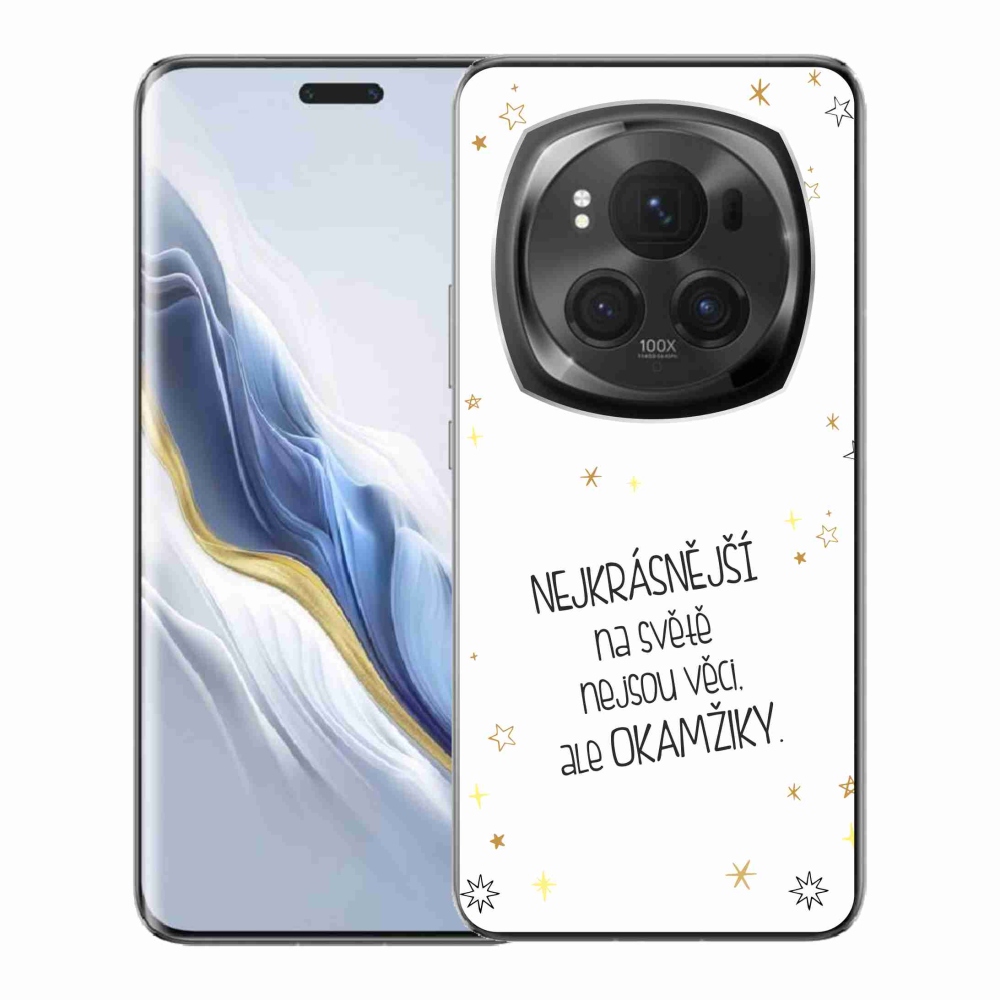 Gelový kryt mmCase na Honor Magic 6 Pro 5G - citát 4 bílé pozadí