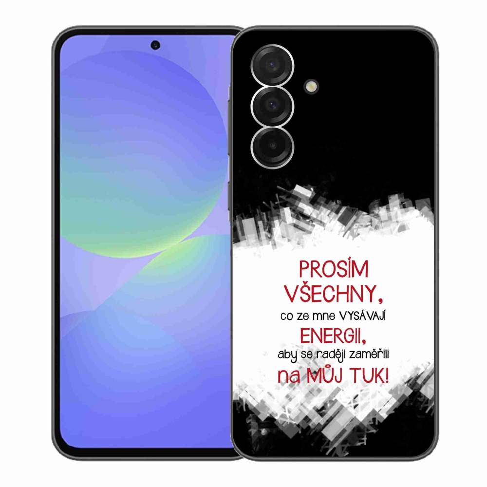 Gelový kryt mmCase na Samsung Galaxy A36 5G - vtipný text 1 červený