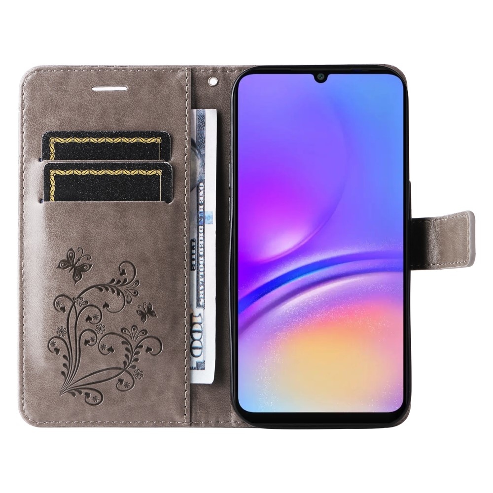 Big Butterfly knížkové pouzdro na Samsung Galaxy A06 4G - šedé