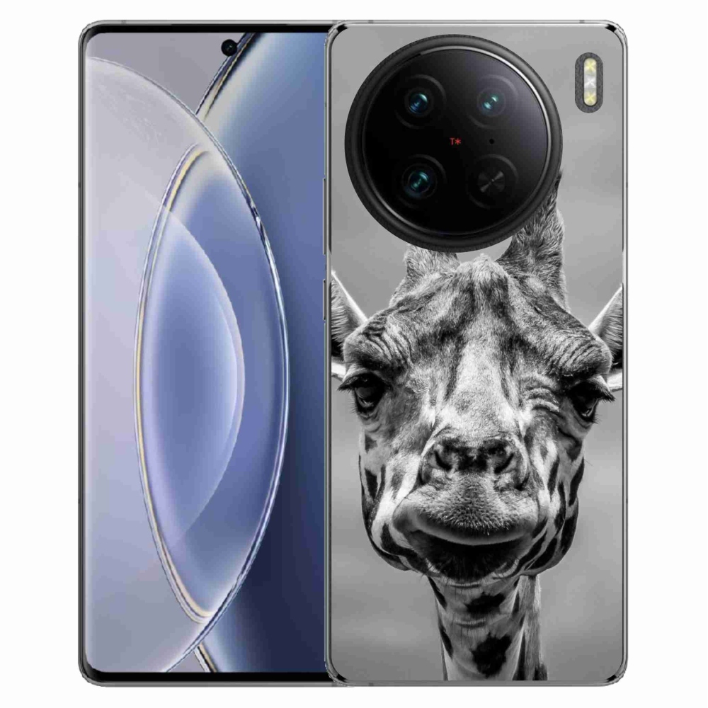 Gelový kryt mmCase na Vivo X90 Pro - černobílá žirafa