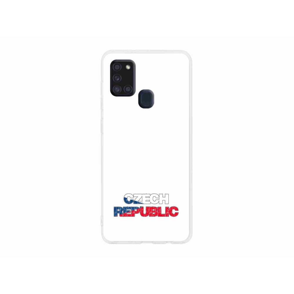 Gelový kryt mmCase na Samsung Galaxy A21s - Czech Republic bílé pozadí
